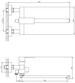 Смеситель для ванны Haiba HB22803-7, черный