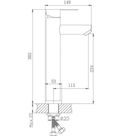 Смеситель для раковины Haiba HB11801, сатин