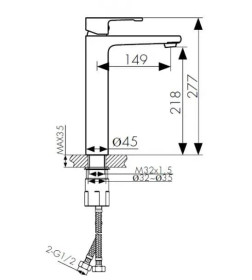 Смеситель для раковины Haiba HB1102, хром