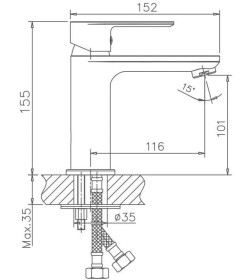 Смеситель для раковины Haiba HB10505-3, пепельный