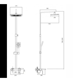 Душевая система Haiba HB24615-7, черный