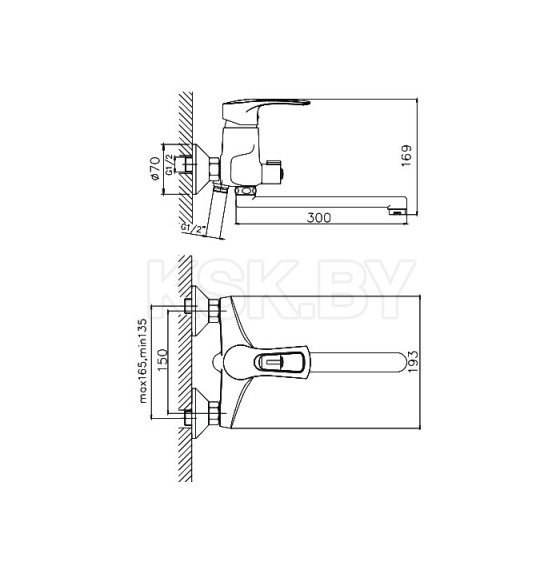 Смеситель для ванны Cron CN2266, хром (CN2266) 