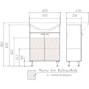 Тумба напольная Айсберг Классик 60 под умывальник Уют DA1022T (DA1022T) 