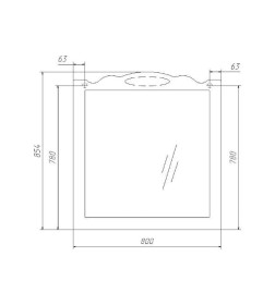 Зеркало Домино RICH 80 Белое Дерево DR6006Z