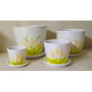 Кашпо керамическое "Котики" 1,0 л 1сорт (13с5) 