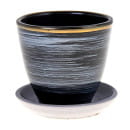 Горшок для цветов керамический с подставкой 0,4 л Металлик (13с6) 