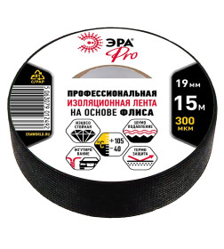 Изолента ЭРА PRO PROFLEEC1915 флис 19мм х 15м, черная