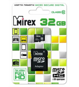 Карта памяти MicroSDHC 32Gb Class 10 UHS-I (с адаптером) MIREX 13613-ADSUHS32