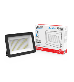 Прожектор светодиодный Gauss Elementary 150W 12750lm IP65 6500К ПРОМО G2 черный 