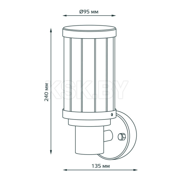 Светильник садово-парковый на стену вверх Е27 170-240V IP54 Gauss Vega GD021 (GD021) 