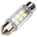 Автолампа диод T11 (C5W) 12V 6 SMD 1-конт 36мм Белая SKYWAY комп.2 шт салон/номер (S08201179) 