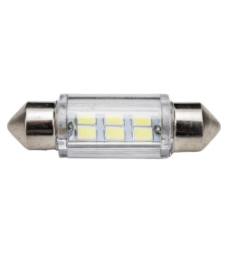 Автолампа диод T11 (C5W) 12V 6 SMD 1-конт 36мм Белая SKYWAY комп.2 шт салон/номер