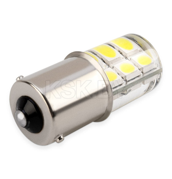 Автолампа диод S25 (P21W) 12V 12 SMD BA15s 1-конт Белая SKYWAY комп.2 шт (S08201047) 