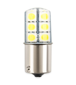 Автолампа диод S25 (P21W) 12V 12 SMD BA15s 1-конт Белая SKYWAY комп.2 шт