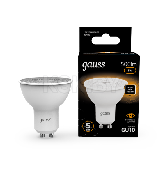 Лампа Gauss MR16 5W 500lm 3000K GU10 LED  (101506105) 