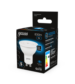 Лампа Gauss MR16 9W 830lm 6500K GU10 LED 