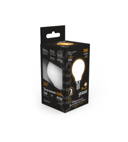 Лампа Gauss Filament Шар 5W 420lm 2700К Е14 milky LED 