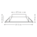 Светильник Gauss Basic Downlight круг 9W 720lm 4000K 210-240V IP54 110*44 белый LED  (9033420209) 