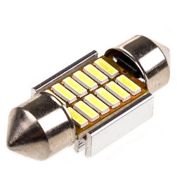 Автолампа диод T11 (C5W) 12V 12 SMD 1-конт 31мм Белая SKYWAY CAN BUS комп.2 шт салон/номер