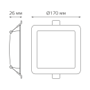 Светильник встраиваемый LED 18W 1600lm 4000K 170-260V IP20 170х26 мм квадрат (белый) Gauss Basic Downlight 9031420218 (9031420218) 