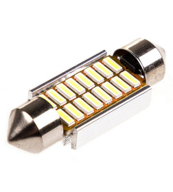 Автолампа диод T11 (C5W) 12V 16 SMD 1-конт 36мм Белая SKYWAY комп.2 шт салон/номер