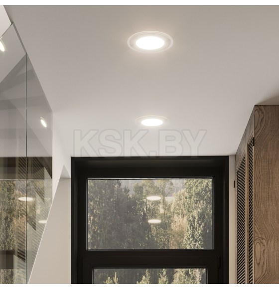 Светильник встраиваемый LED 18W 1480lm 4000K 185-265V IP20 200х36 мм круг (с декоративным стеклом) Gauss Glass 947111218 (947111218) 