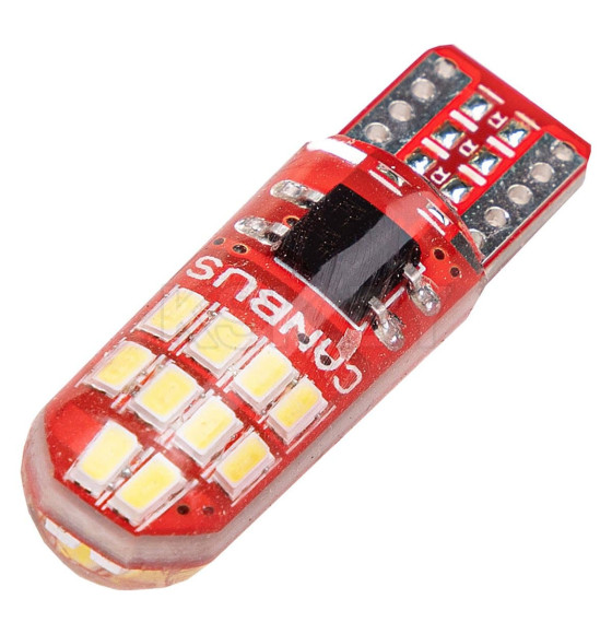 Автолампа диод T10 (W5W) 12V 20 SMD без цоколя 1-конт Белая SKYWAY CAN BUS комп.2 шт (S08201455) 