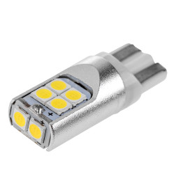 Автолампа диод T10 (W5W) 12/24V 10 SMD 1-конт биполярная Белая SKYWAY CAN BUS комп.2 шт