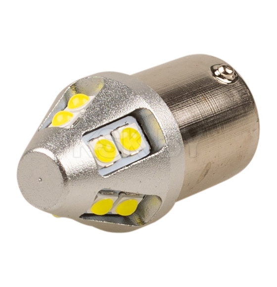 Автолампа диод S25 (P21/5W) 12/24V 10 SMD BAY15d 2-конт биполяр Белая SKYWAY (S08202094) 