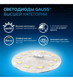 Лампа светодиодная свеча Е14 6.5W 550lm 6500К Gauss 103101307