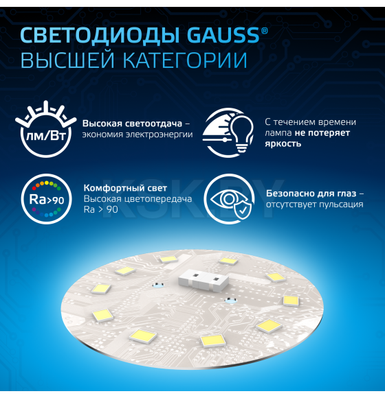 Лампа светодиодная свеча Е14 6.5W 550lm 6500К Gauss 103101307 (103101307) 