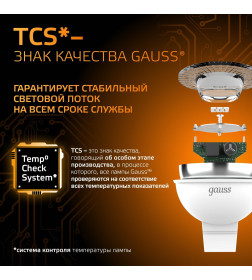 Лампа Gauss MR16 5W 500lm 3000K GU5.3 LED 