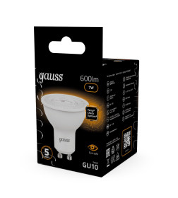 Лампа Gauss MR16 7W 600lm 3000K GU10 LED 