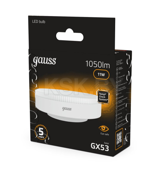 Лампа Gauss GX53 11W 1050lm 3000K LED  (108008111) 