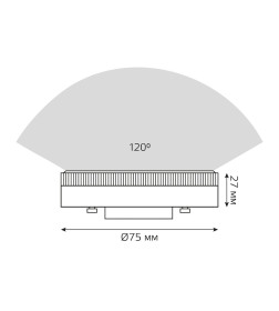 Лампа Gauss GX53 11W 1050lm 3000K LED 