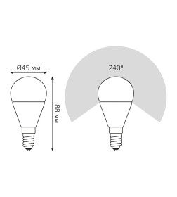 Лампа светодиодная, диммируемая Globe-dim E14 7W 220в. 3000K Gauss