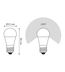 Лампа светодиодная, диммируемая Globe-dim E27 7W 220в. 3000K Gauss