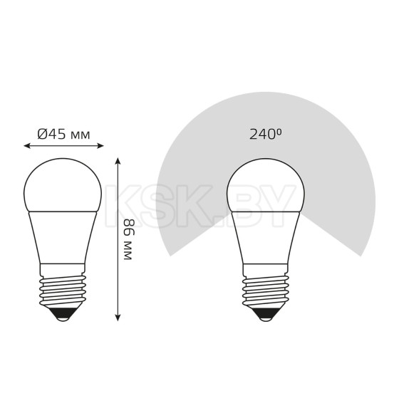 Лампа светодиодная, диммируемая Globe-dim E27 7W 220в. 3000K Gauss (105102107-D) 