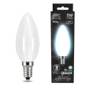 Лампа Gauss Filament Свеча 5W 450lm 4100К Е14 milky LED  (103201205) 