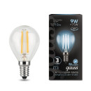 Лампа Gauss Filament Шар 9W 710lm 4100К Е14 LED  (105801209) 