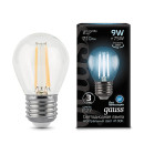 Лампа Gauss Filament Шар 9W 710lm 4100К Е27 LED  (105802209) 