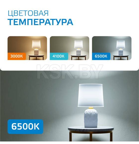 Лампа светодиодная свеча Е14 10W 750lm 6500K Gauss Elementary 33130 (33130) 