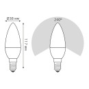 Лампа светодиодная свеча Е14 12W 880lm 3000K Gauss Elementary 33112 (33112) 