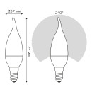 Лампа светодиодная свеча на ветру Е14 6W 450lm 4100K Gauss Elementary 34126 (34126) 