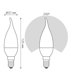 Лампа светодиодная свеча на ветру Е14 6W 450lm 4100K Gauss Elementary 34126