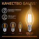 Лампа Gauss Filament Свеча на ветру 9W 680lm 2700К Е14 LED  (104801109) 