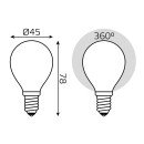 Лампа Gauss Filament Шар 5W 420lm 2700К Е14 milky LED  (105201105) 