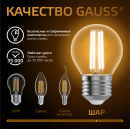 Лампа Gauss Filament Шар 9W 680lm 2700К Е27 LED  (105802109) 