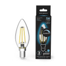 Лампа Gauss Filament Свеча 5W 450lm 4100К Е14 диммируемая LED  (103801205-D) 