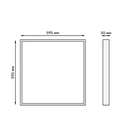 Светильник офисный LED 30W 3700lm 5000K IP40 595х595х50 мм (призма) Gauss MiR G1-A0-00070-01G03-2003550